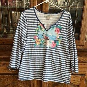 Tommy Bahama Disney 3/4 sleeve top